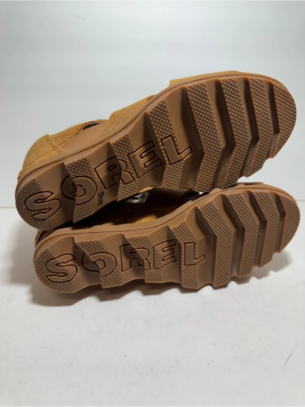 Sorel Tan Leather Joanie Il Lace Up Ankle Wedge Heel Strappy Sandals Size 9